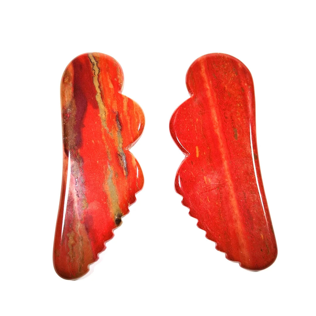 

Summer Welcomed Natural jagged Mookaite jasper Gua Sha Massage Board Tools For Beauty wing guastone