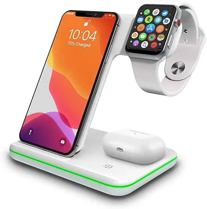 

wireless charging pad 15w fast charger for Samsung iPhone mobile phone and Apple watch Airpods pro