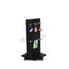 Customized metal rotating keychain display rack for hanging items/pegboard counter display rack for key with hook