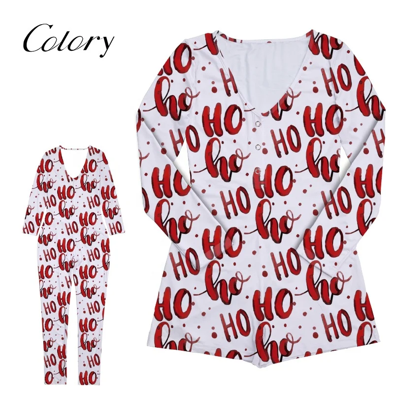 

Hot Sale Super Stretch Christmas Slim Fit Sleepwear Customized Printed Sexy Women Jumpsuit Sleepwear, Customized color