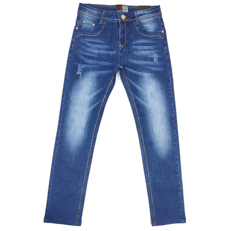 

New fashion mid-waisted denim trousers high elastic embroidery designs children jeans pants