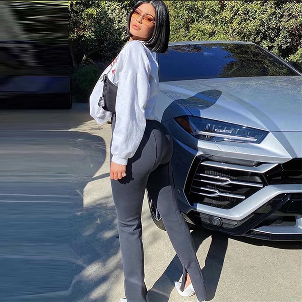 

Clothing latest design 2021 arrivals stretch women's casual solid color pants high waist pencil slim pants trousers, Customized color