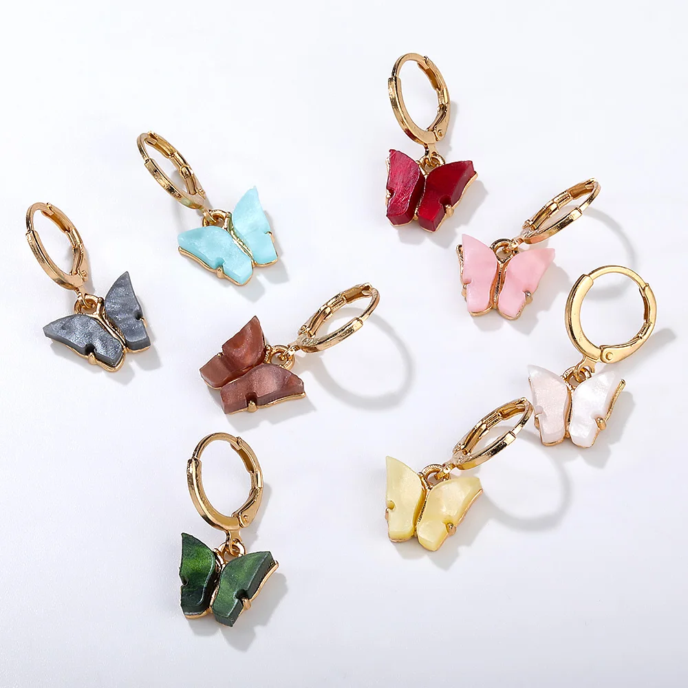 

Fashion Street Style Drop Colorful Dangle Earring Butterfly Earring for Women