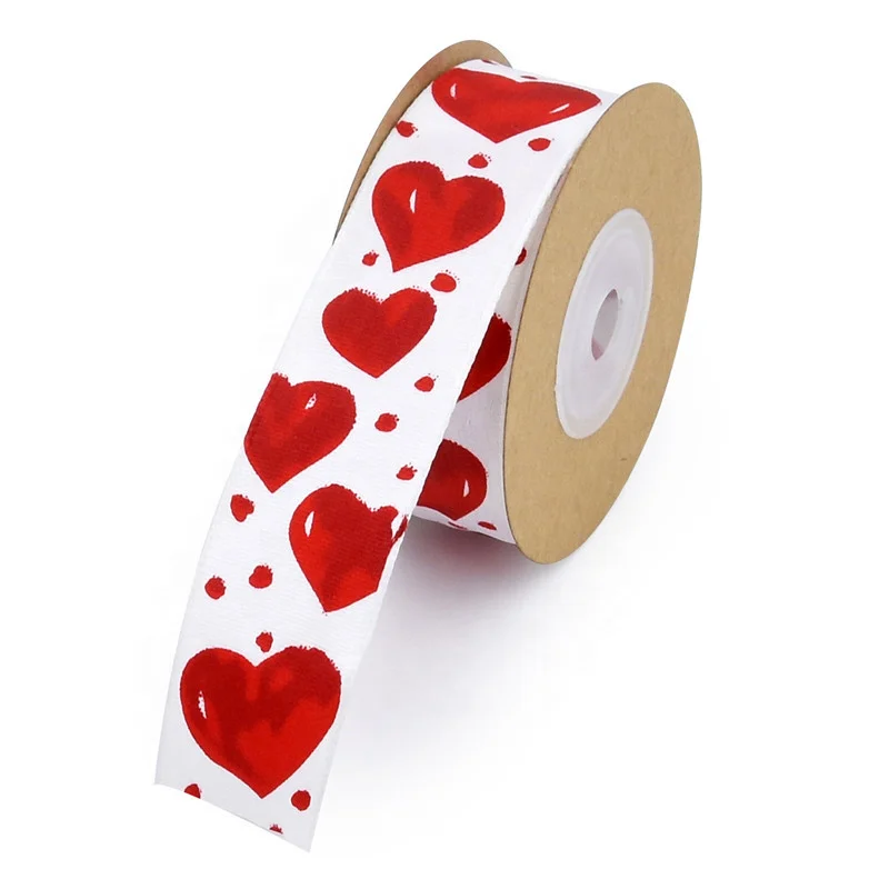 

2.5CM Valentines Day Love ribbon gift wedding wrapping decoration wire edge ribbon 5m, White