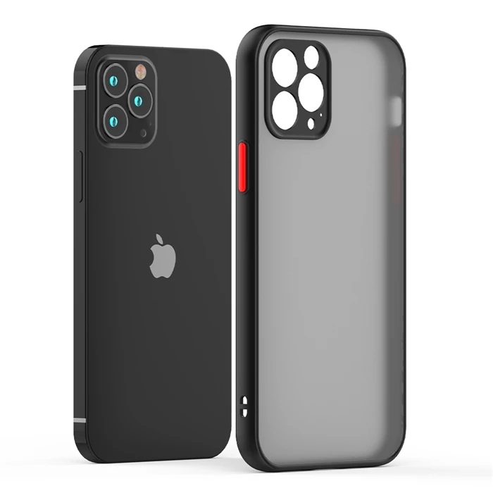 

Luxury sillicone matte skin feeling acrylic TPU PC back cover for iPhone 12 mobile phone case bags for iphone 12 pro clear case, Multi