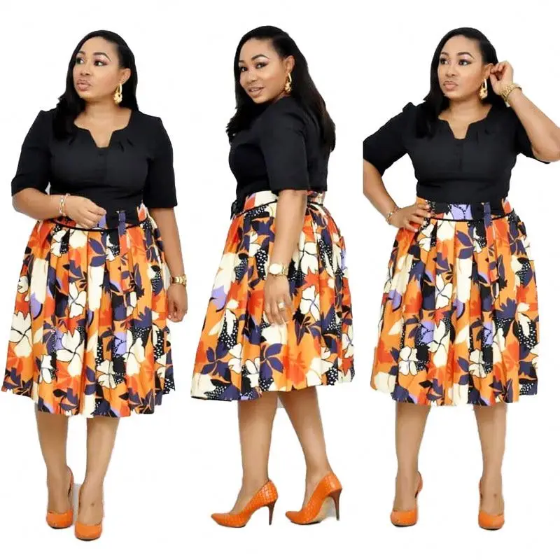 

3 colors african printed xxxl big size women casual dress