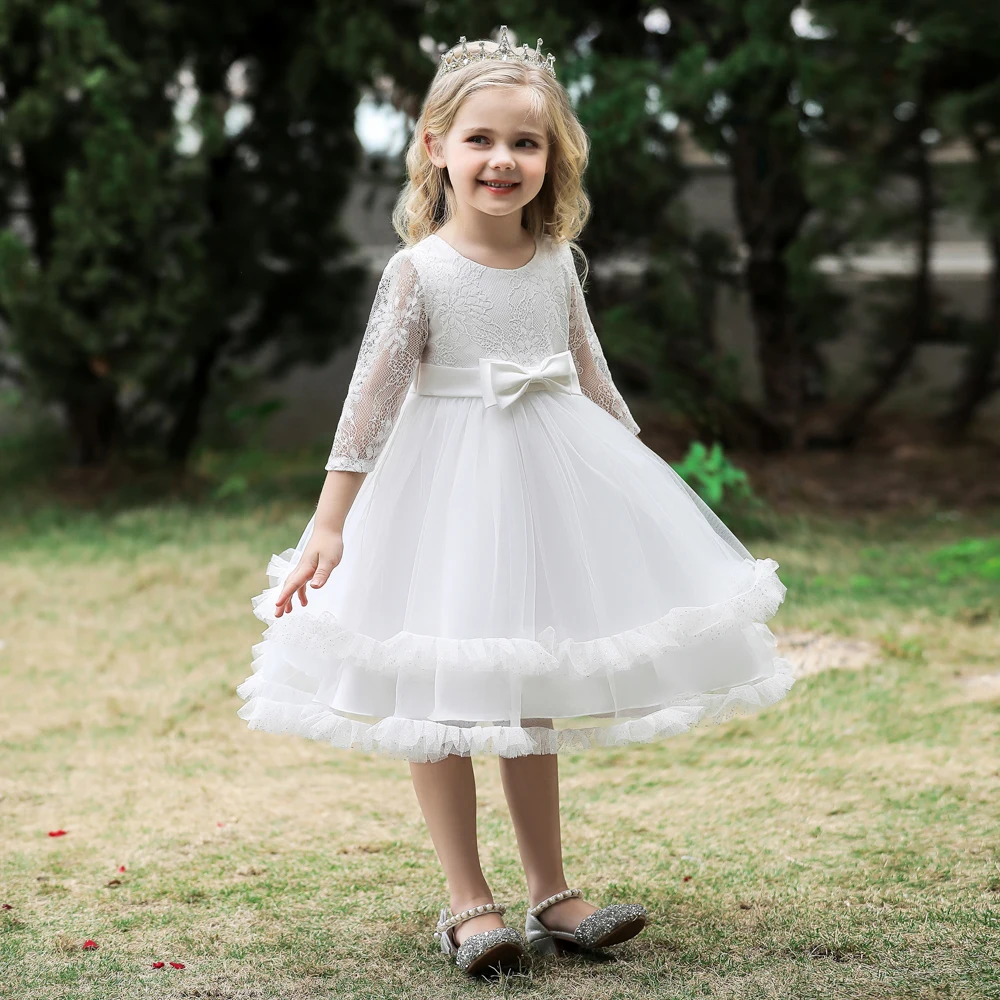 

Kids Wedding Bridesmaid Pageant Ball Gown Summer Children Lace Party Dress