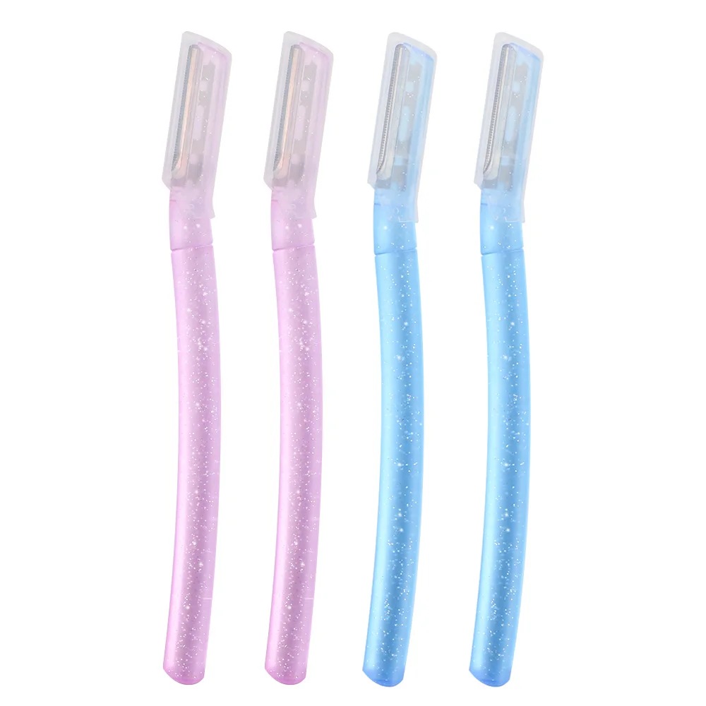 Women Dermaplaning Tool Eyebrow Razor with Stainless Steel Blade and ABS Plastic Handle Squared Head for Precise Shaping