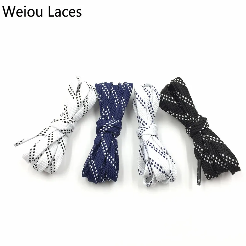 

Weiou laces Premium Flat Durable Strong Polyester Sports Ice Hockey shoelaces for Skates Boots Athletic braided cord, 6 colors in stock,bottom inside color + match outside color