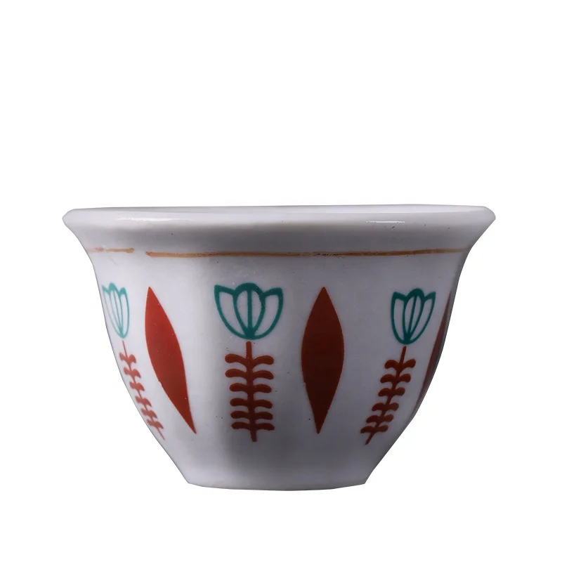 

80cc 60cc arabic porcelain ethiopian classic good quality hight-sales without handle cawa coffee cup red blue green, Printing