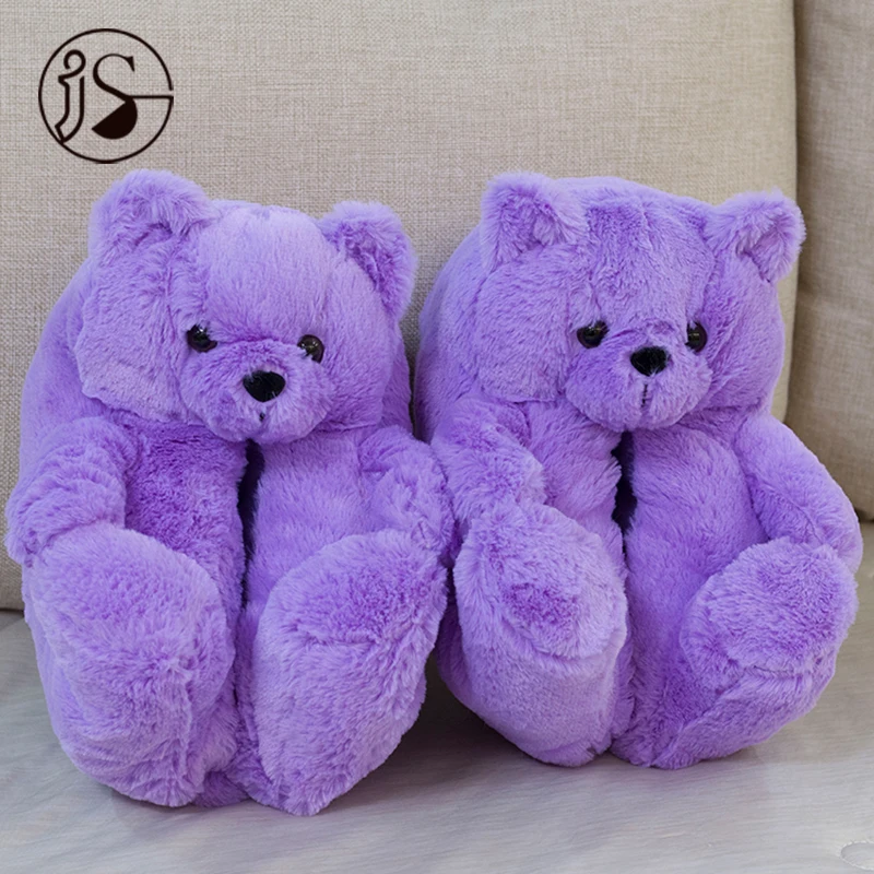 

2021 Fashion Good Selling Teddy bear slides Fuzzy High Quality teddy Slides House teddy bear slippers Women Plush Shoes