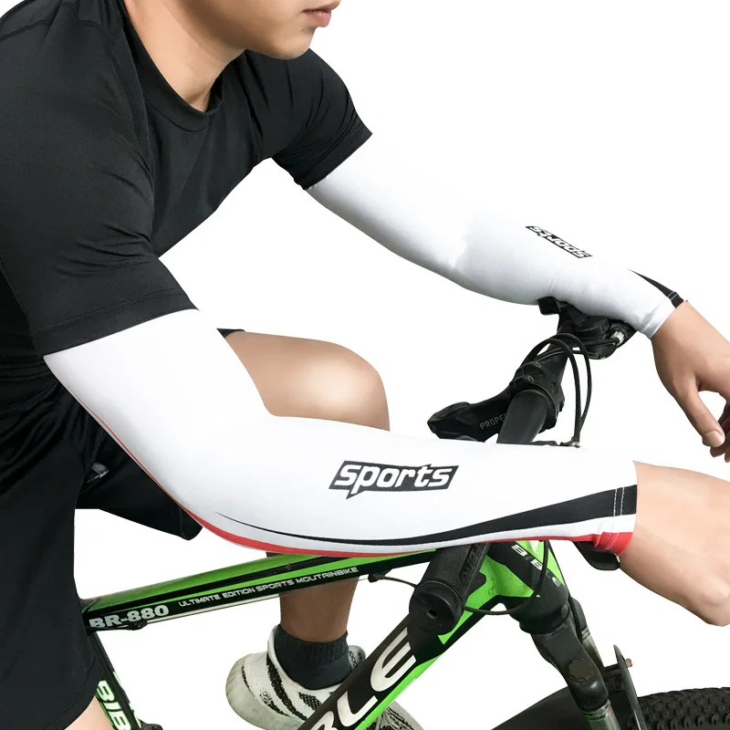 

Breathable Quick Dry UV Protection Running Arm Sleeves Fitness Armguards Sports Cycling Arm Warmers, Red blue black
