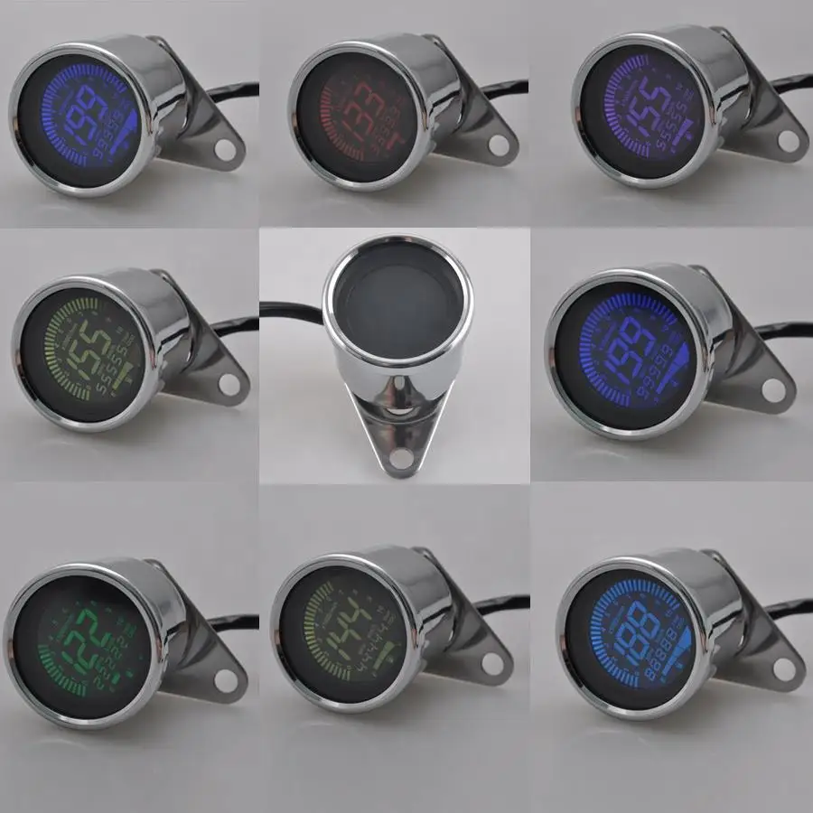 Motorcycle LED LCD Digital Tachometer Speedometer Odometer Gauge Bike Cafe Racer Factory Direct Sales