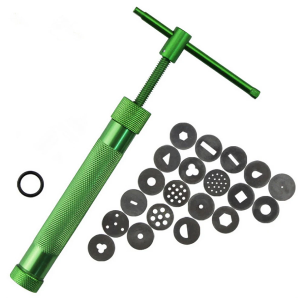 

Useful Extruders Sculpture Gun Clay Sugar Paste Extruder Fondant Cake Sculpture Polymer Gun Tool M0259, Green