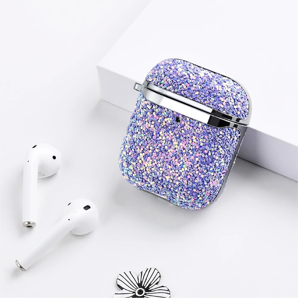 

Hight Quality Bling Bling Leather Wireless Cover For Airpods Pro Earphones Case