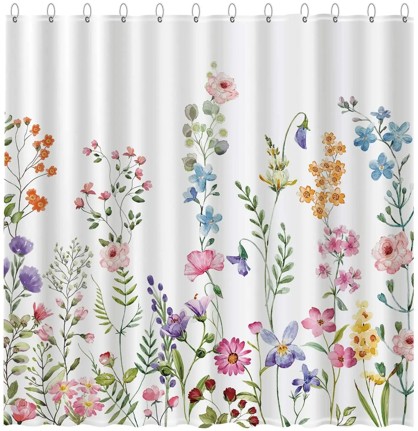 

Printed Polyester Tropical Shower Curtain for Bathroom Showers and Bathtubs, Leaves shower curtain