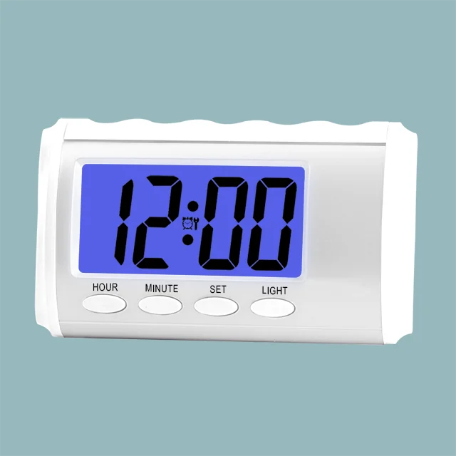 

bm06001 German Spanish French Japanese Arabic russian chime time by hour digital talking alarm clock visually impaired, Black white silver blue or customize