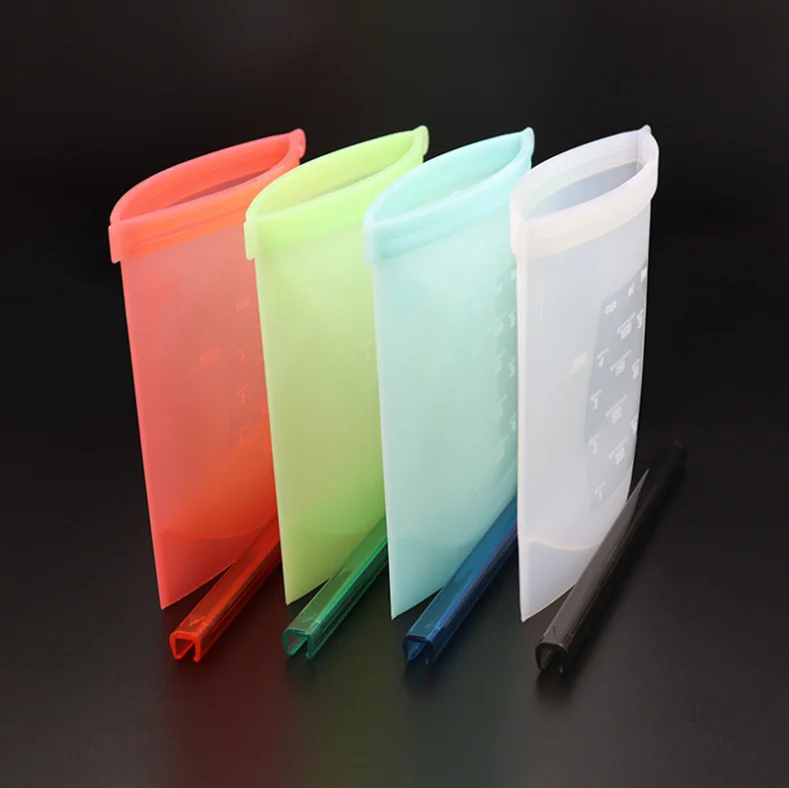 

reusable silicone food storage bag, silicone zip lock bag