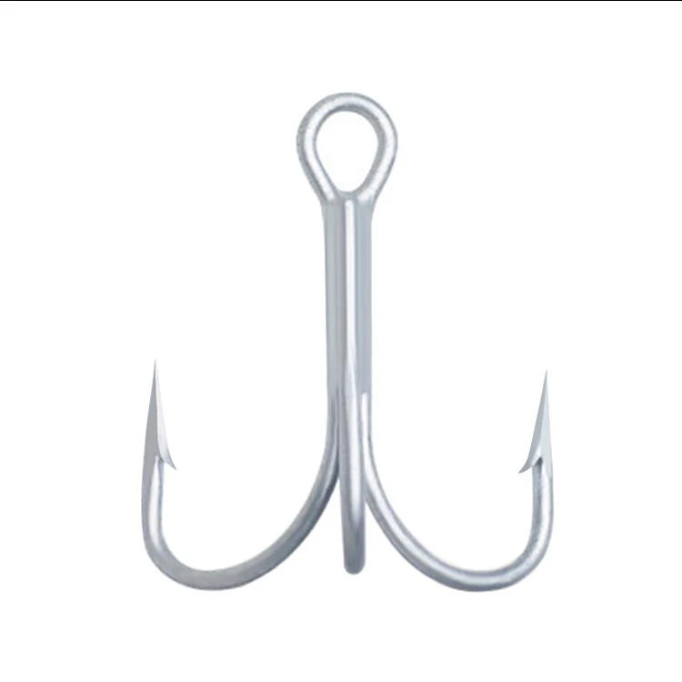

WEIHE 5pcs/bag fishing saltwater treble fishing hook with good price, Matte silver