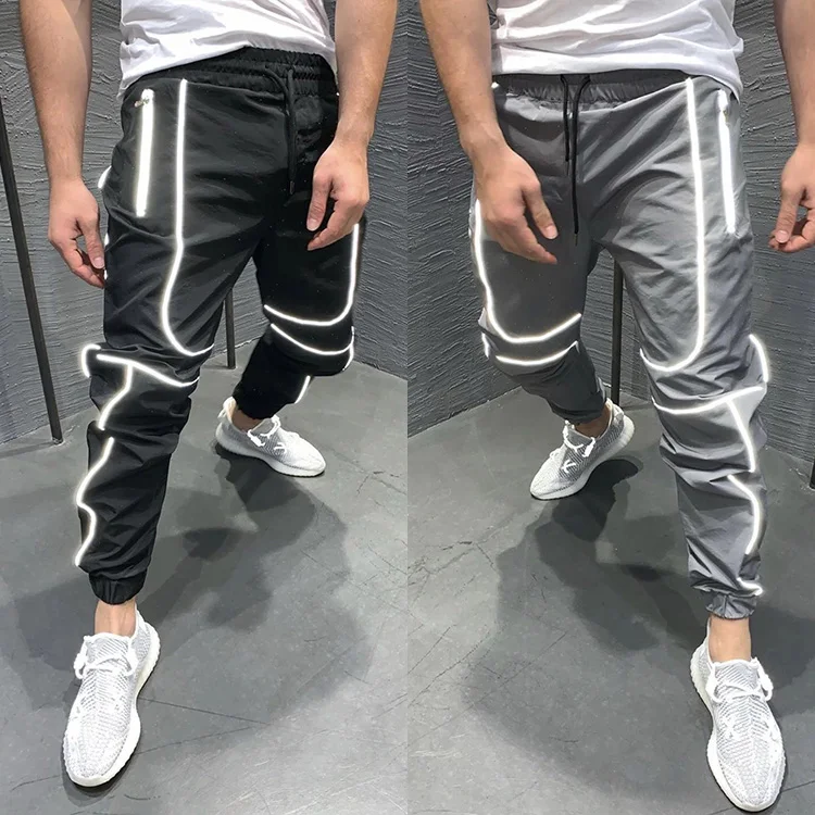 

Men Clothing Fashion Reflective Quick Dry Jogger Sweatpants Running Hip-Pop Cargo Sportswear Trousers, Customized color