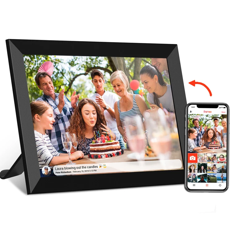 

Frameo APP 10.1 Inch android Wifi Digital Photo Frame With LCD Touch Screen Photos Videos from 15 years OEM factory