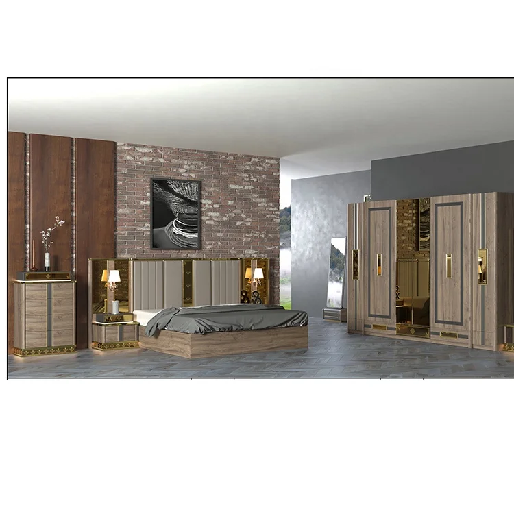 Modern Laminate Board Bedroom Set Furniture Melamine Bedroom Suites