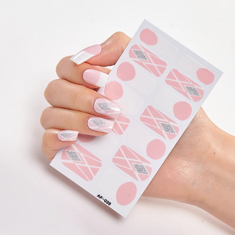 

Grid Nails Manicure Set Small Fresh Waterproof 3D Nail Sticker