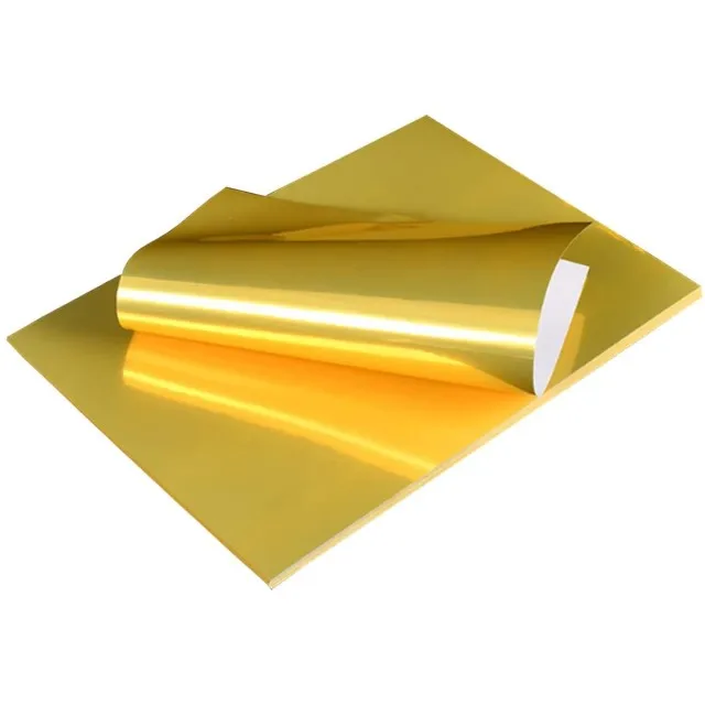 

wholesale Golden Label Inkjet Metalized Foil Roll Custom Gold Color Sticker Paper For Inkjet Printer