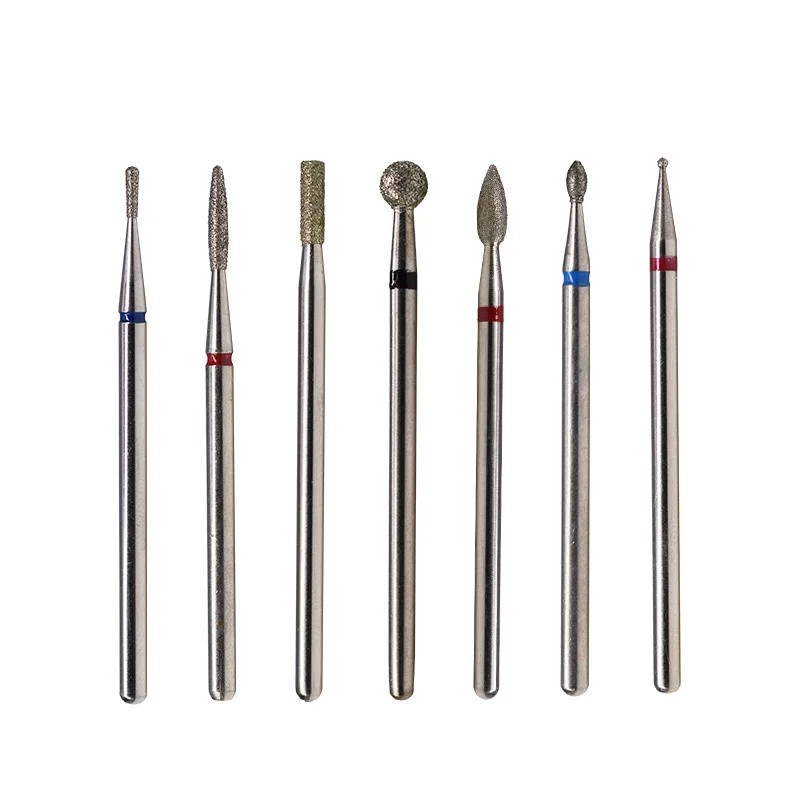 

Drill Polish Rotary Burr Nail Files Tools kits Cuticle Clean Electric File Diamond Grinding Nail Drill Bits, Silver