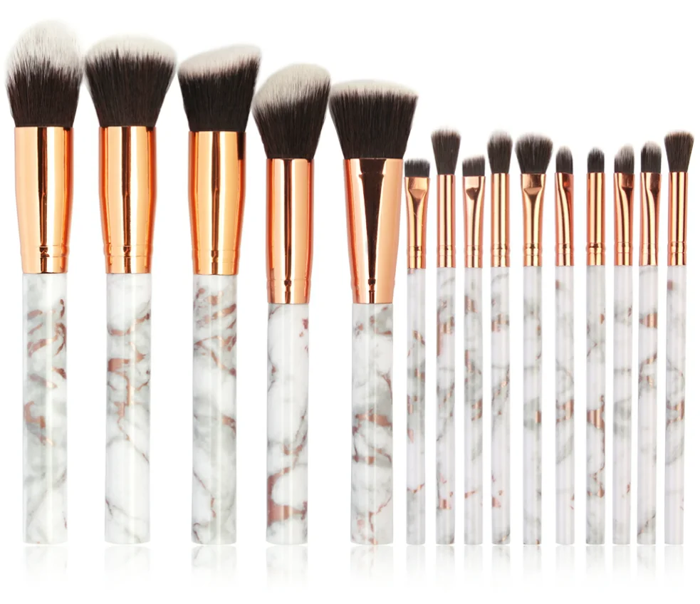 

Professional Marble Makeup Brushes 15 PCS Foundation Powder Blush Beauty Makeup Brushes Set