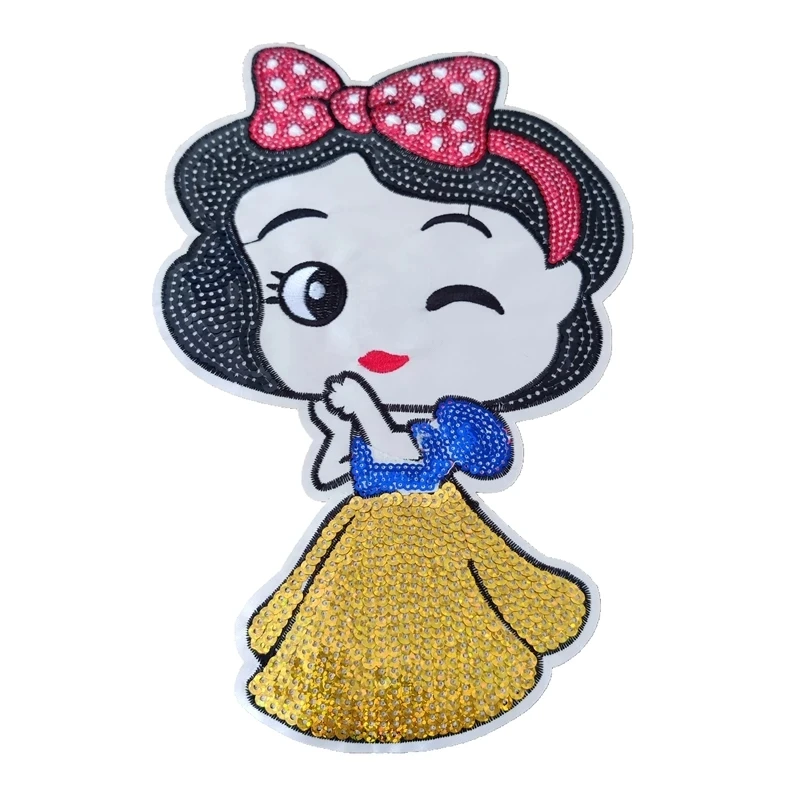 

Cross border best selling embroidered cloth patch clothing Sequin patch back beauty embroidered badge DIY cloth patch