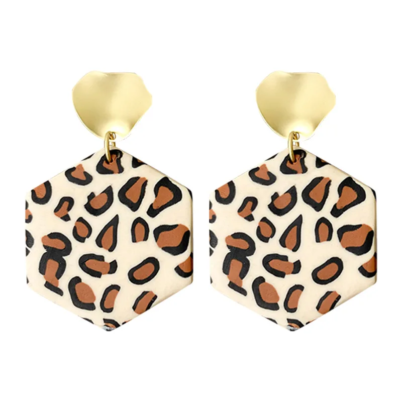 

2021 free-shipping leopard print soft pottery polymer round handmade making dangle earrings, Picture shows