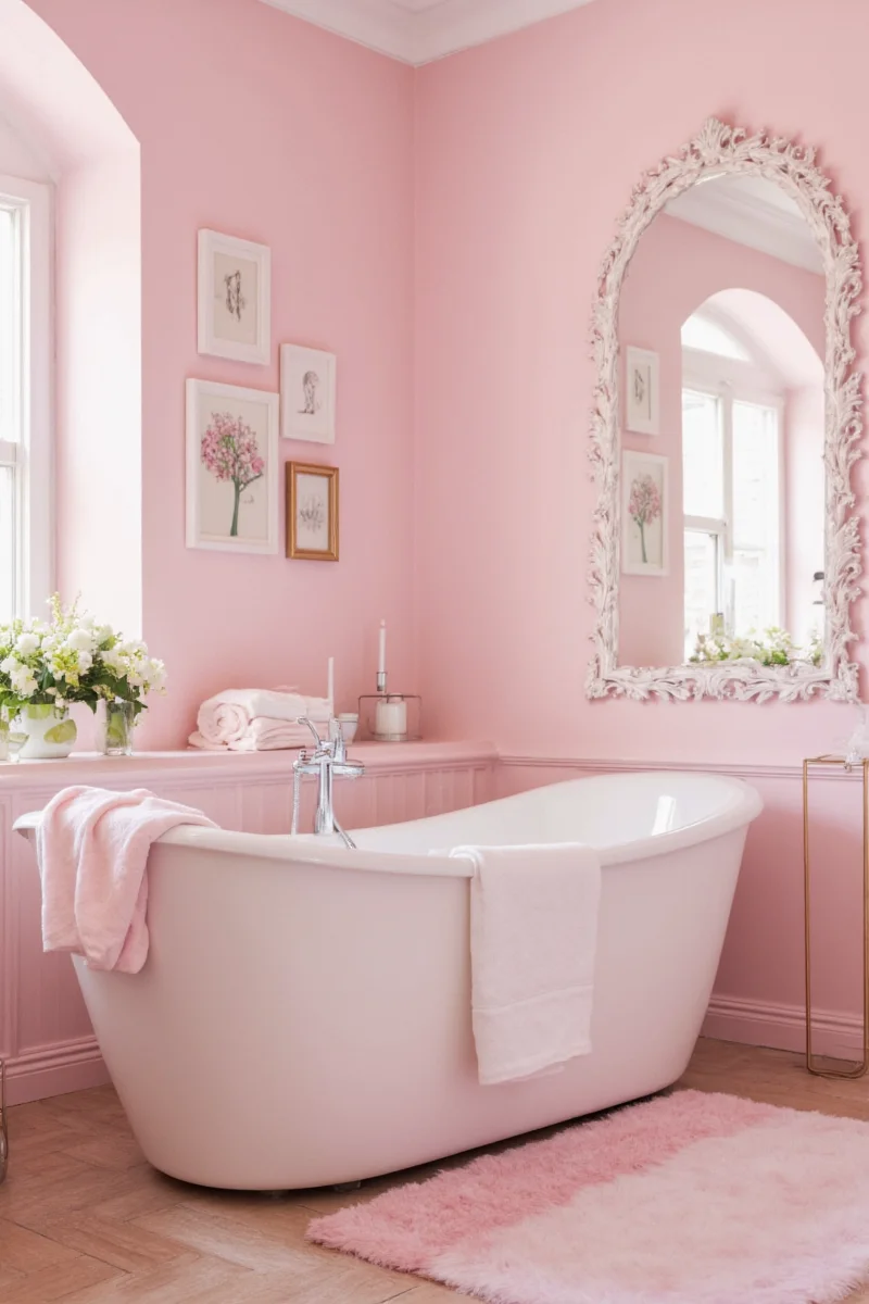 Color chart showing different shades of pink