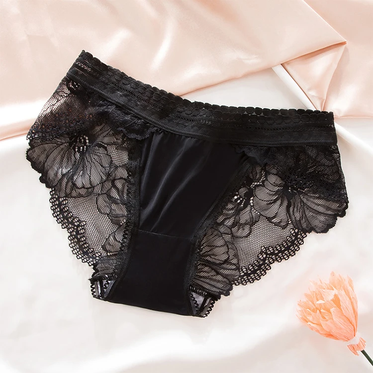 

Customized design ladies low waist lace transparent women underwear panties sexy