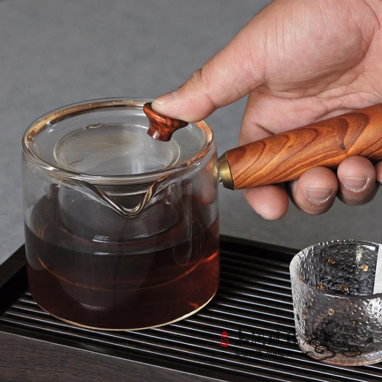 
borosilicate glass heatable tea cup sets with tea pot 