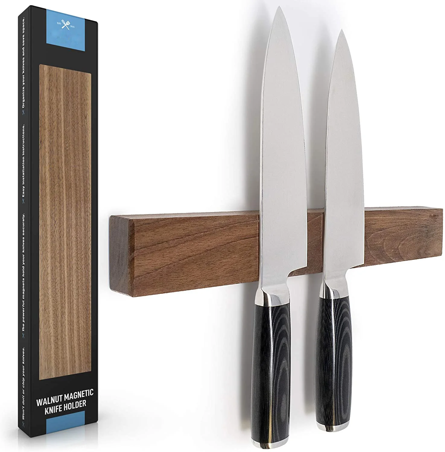 

Amazon hot seller Powerful Magnetic Knife Strip, Walnut Magnetic Knife Holder, Natural