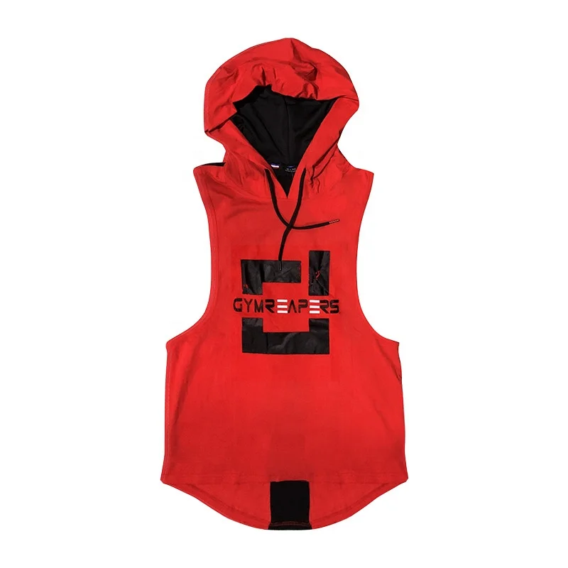 

Cut Sleeve Hooded Fitness Clothes Vest Loose Breathable Sleeveless Hoodie Indoor Equipment Training Suit Men