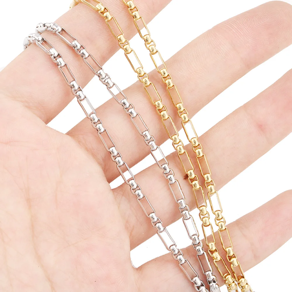 

Personality design 2.8*6.5mm gold plated hollowed bamboo link chain clavicle chain