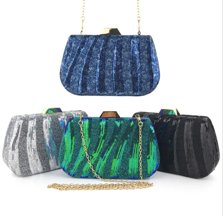 

Party Bags ins fashion lady holding evening bag holding Sequin long handbags