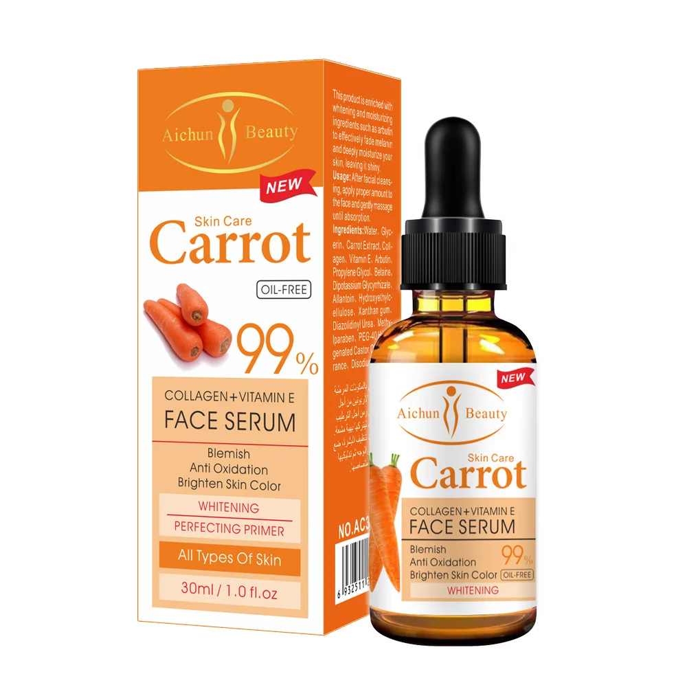 

Healthy Natural Beauty Carrot and Vitamin E Moisturizing Whitening Anti aging Face serum for all skin