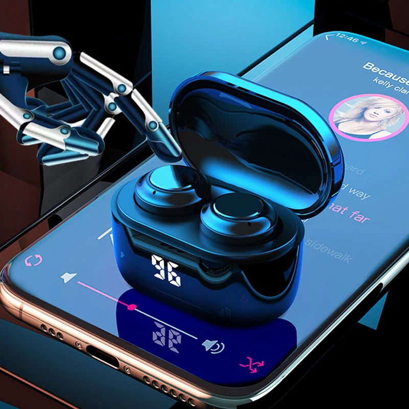 

A6 wireless Headset 5.0TWS Earphone Noise Cancelling w/Mic Stereo Sports Mini Headphones In-Ear Airdots Wireless Earbuds