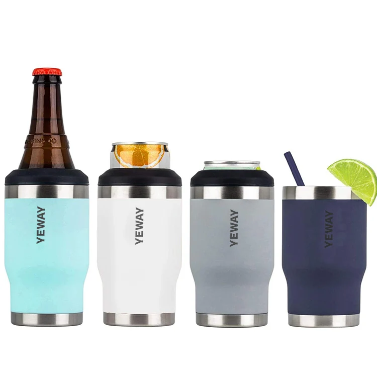 

Yeway Portable 12oz Slim Sublimation blank Vacuum Insulated Double Walled Stainless Steel Beer Bottle and Sublimation Can Cooler