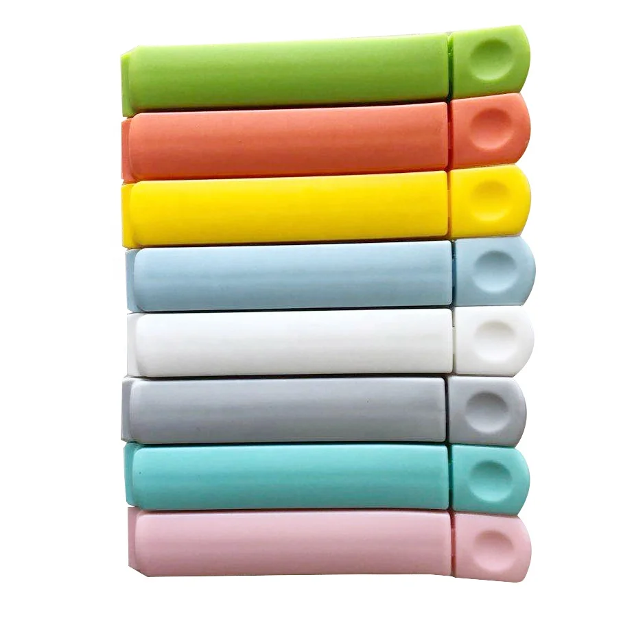 

Set of 5pcs custom logo High quality small colorful food bag dampproof clamps plastic food coffee tea sealing clips, White , grey, blue, cyan, pink