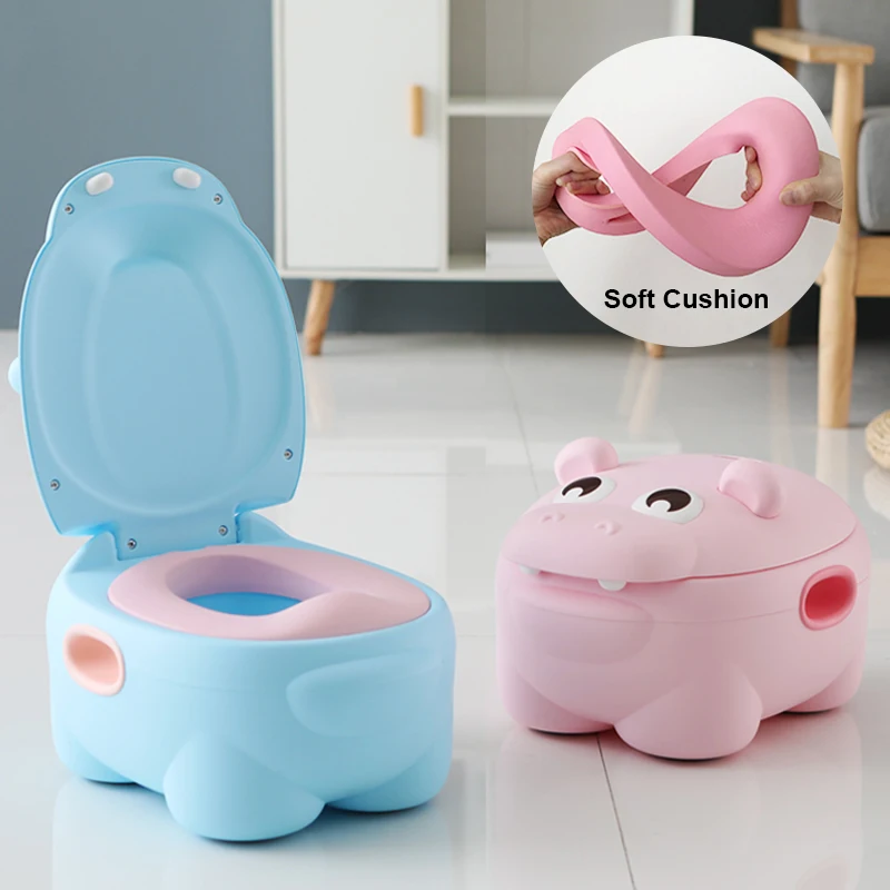 

China Gold Supplier Kids Potty Training Toilet Portable Hippo Soft PU Chair Baby potty Training