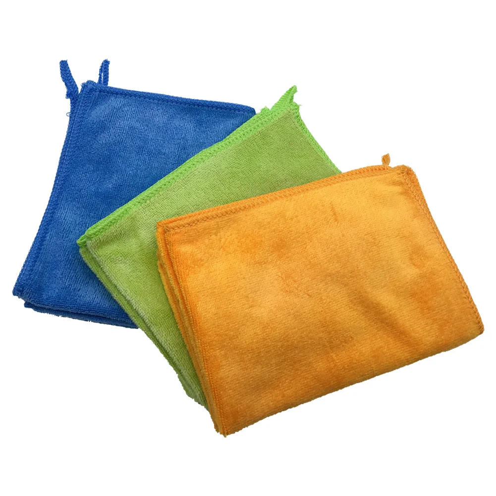 

6 PCS Multiple Color Lint Free Microfiber Cleaning Cloth Water Absorbent Reusable (12*16 inches) for House Kitchen Streak Free, Orange green blue white