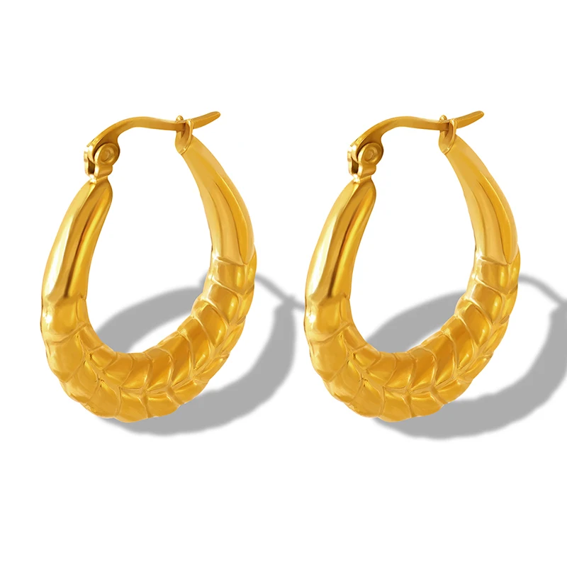 

2023 Fashion Titanium Steel Gold Plated U Shape Earrings