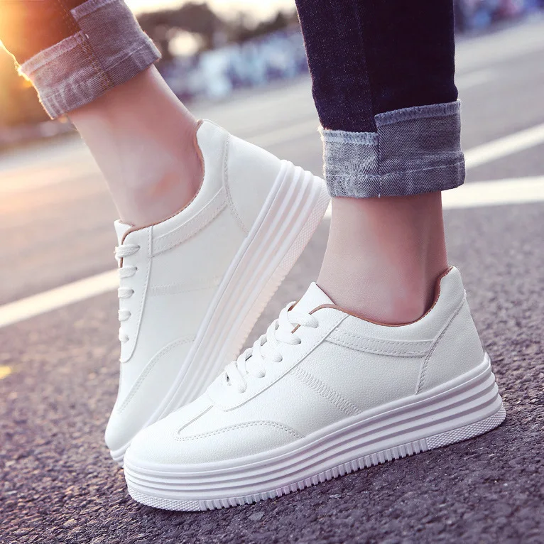 

Best selling cheaper ladies spring Korean casual flat small white shoes, As the picture show