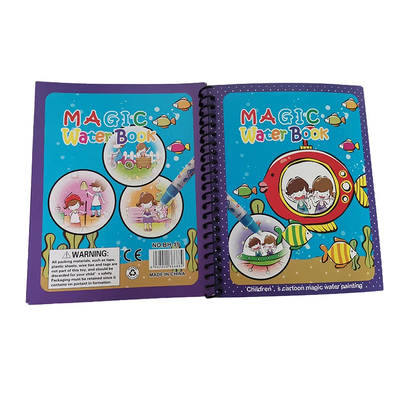 

drop shipping kids reusable coloring magic water book doodle magic book set hot sale, As photo