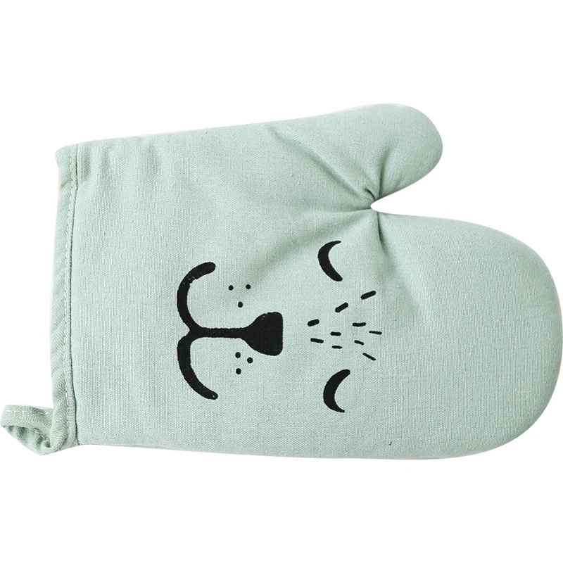 

Microwave Oven Use Heat Resistant Cotton Polyester Blended Baking Cooking Bbq Oven Glove, Multi color
