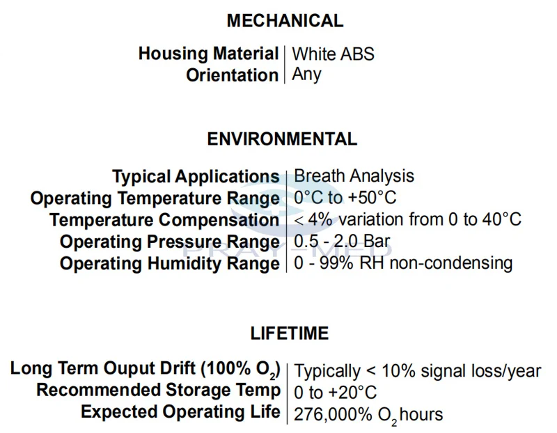 MOX20 MOX-20 Medical oxygen sensor for Resmed Elisee150/350